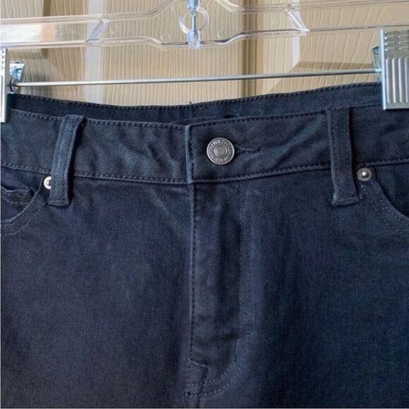 Forever 21 Black Ankle Cropped Jeans Size 28 Frayed Hem - Picture 3 of 13